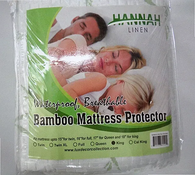 $100 NEW NIP HANNAH Linen Mattress Protector KING Waterproof Breathable