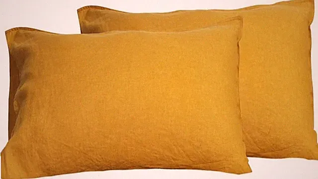 100% Organic Linen Pillowcases Set of 2-20"x30"Standard Size,French Natural Flax