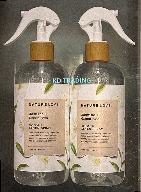 (2-Pk) NATURE LOVE Jasmine + Green Tea ROOM Fabric LINEN Soothing Calming SPRAY