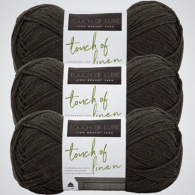 (3 Pack) Lion Brand Yarn 682-174S Touch Of Linen Yarn, Cypress
