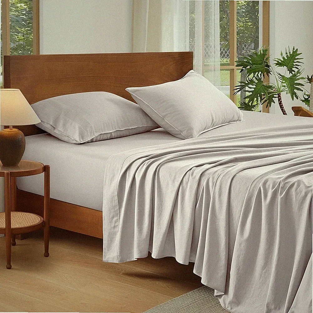 4Pcs Set Organic Linen Sheets Queen Size 100% French Linen from Normandy