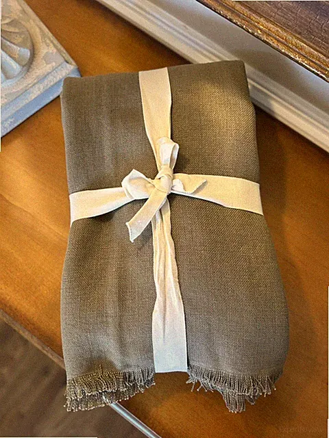 Banana Republic Home 100% Linen Throw Blanket 70”x90” Light Olive NWOT OB READ