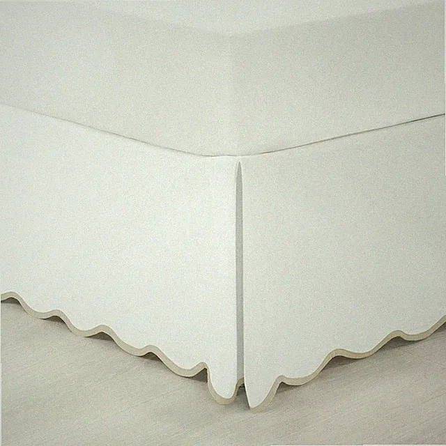 Coastal Chic Soped Ed Linen-Textured Bed Skirt Single