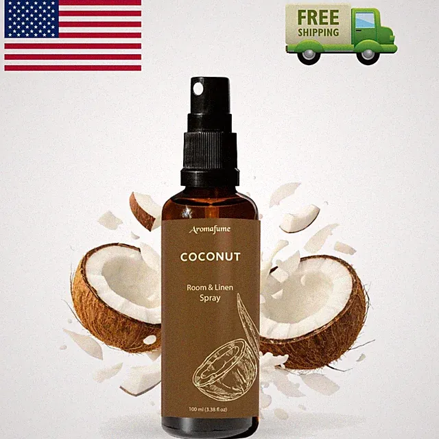 Coconut Room, Linen & Pillow Spray by | 100ml/3.38 fl oz | with Pure Coconut...