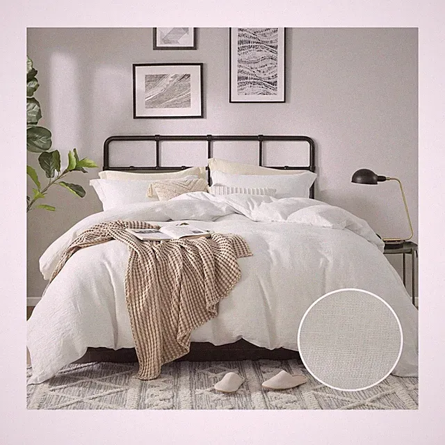 CozyDH 100% Linen Duvet Cover Set King Size, 3 Pieces Belgian Flax Breathable...