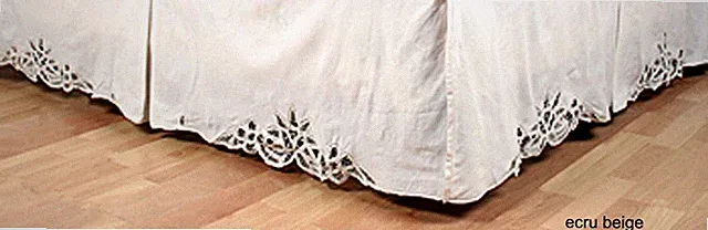 Creative Linens Battenburg Lace Ecru Beige Bedskirt Dust Ruffle Twin Full Cotton