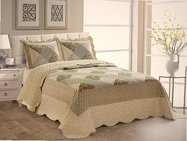 Fancy Linen Over Sized Quilted Coverlet Bedspread Set (King/California King