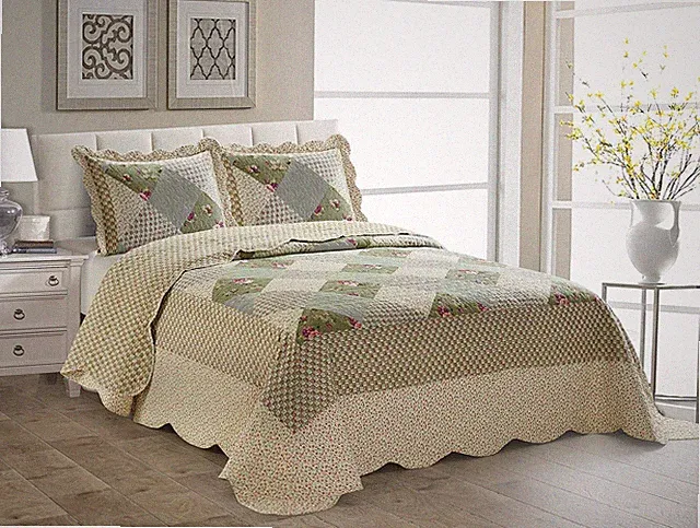 Fancy Linen Over Sized Quilted Coverlet Bedspread Set New (King/California Ki...