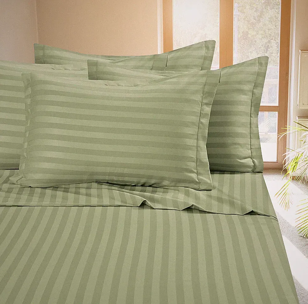 Fine 400 Thread Count 100% Cotton Sateen Bed Sheet Dobby Stripe