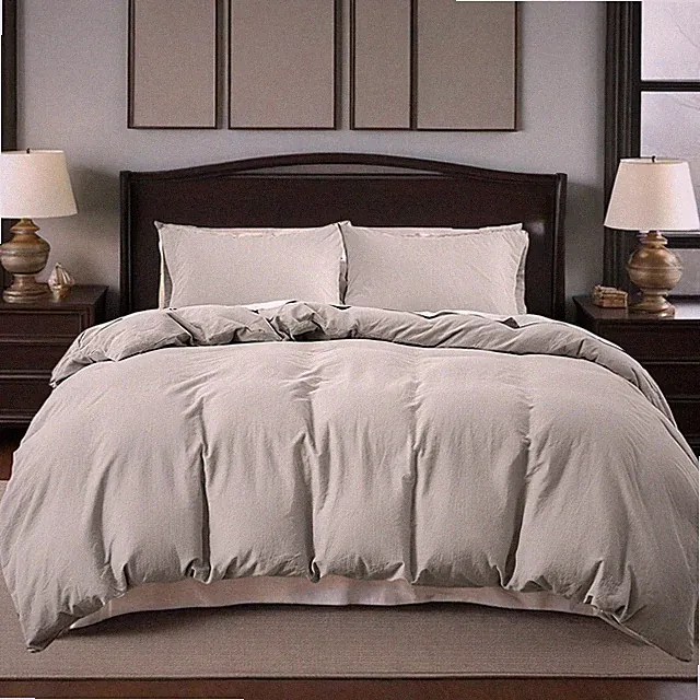 Flax Linen Duvet Cover King Size, 3PCS Natural French Linen Cotton Duvet Cover S
