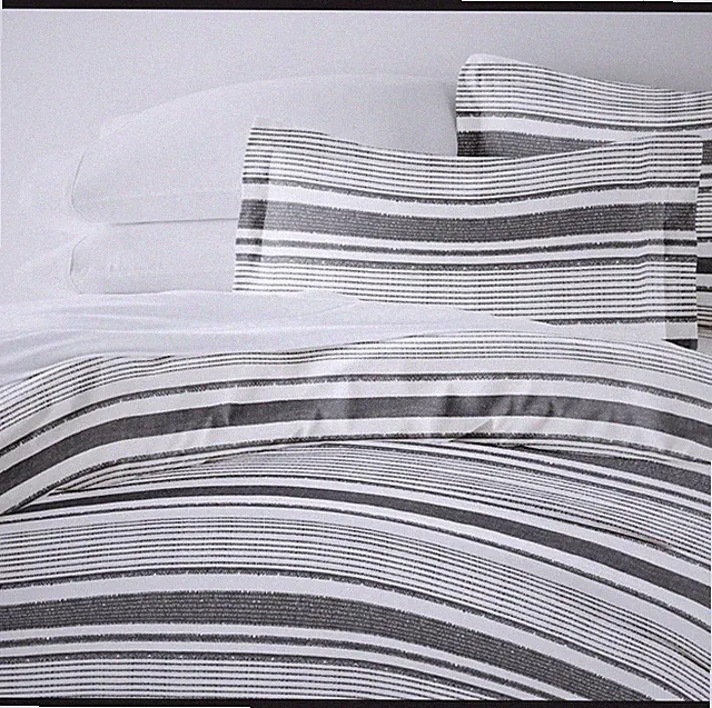 Hearth & Hand Magnolia King Duvet Cover Stripe Linen Blend No Shams