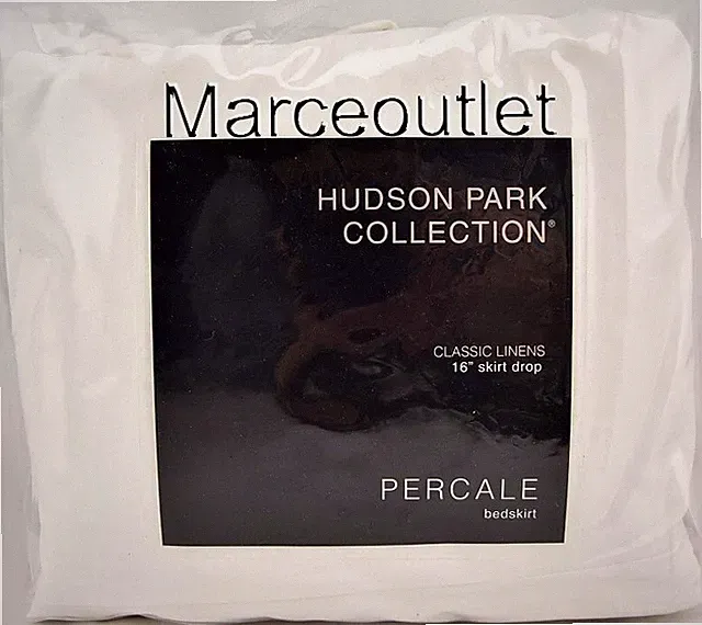 Hudson Park Classic Linens Egyptian Cotton Percale CAL KING Bedskirt WHITE