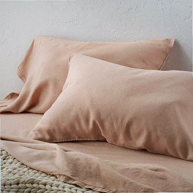 King 100% Linen Pillowcases Light Adobe Clay - Casaluna