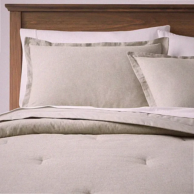 King Cotton Linen Chambray Comforter & Sham Set Moss Green - Threshold