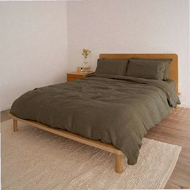 Linen Duvet Cover Moss Green Duvet Cover / Stonewashed Linen Bedding Twin, Full