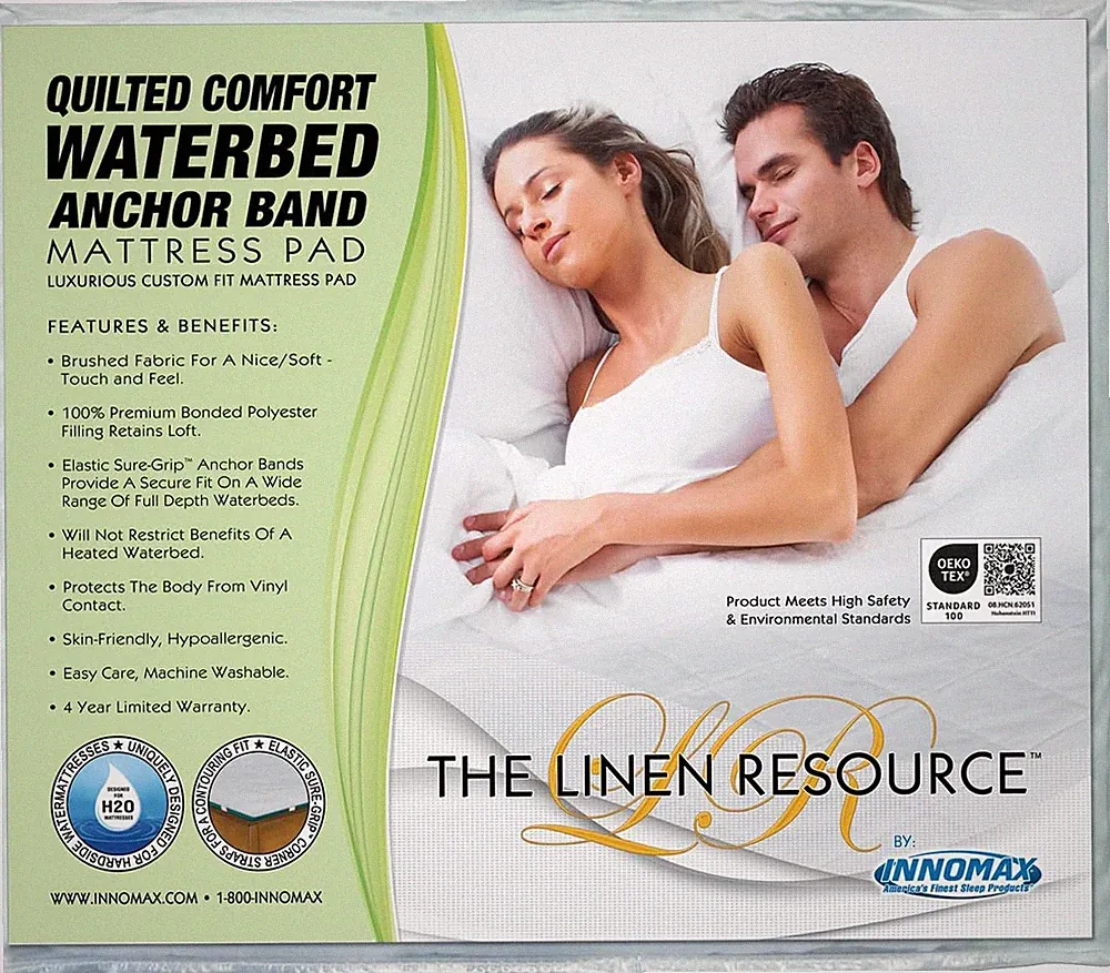 Linen Resource Quilted Comfort Queen Waterbed Mattress Pad Cover