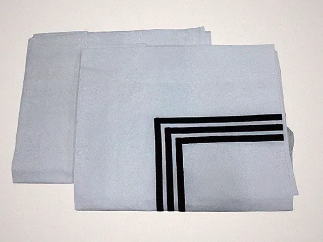 Lot of 2x Fine Linens Manhattan 1976 King Sham White / Black Stripe 500Tc 20x36