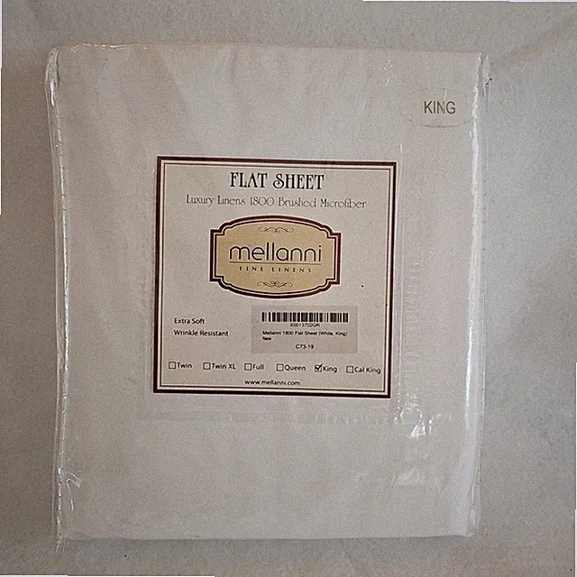 Mellani Fine Linen King Flat Sheet 1800 Brushed Microfiber Wrinkle Resistant New
