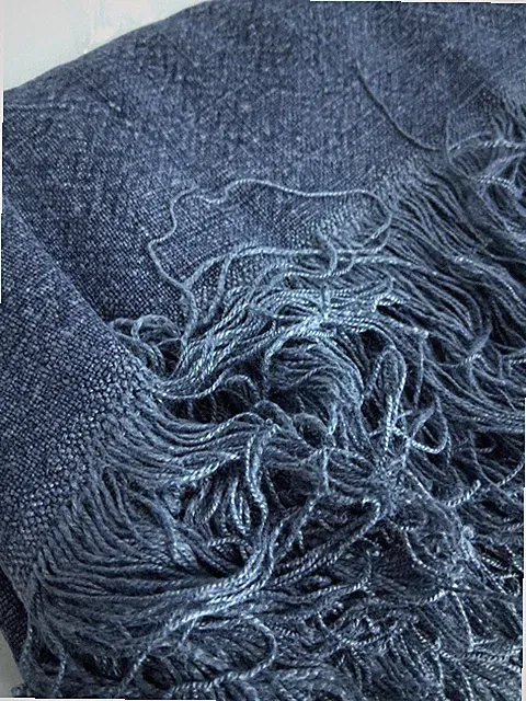 Navy Blue Linen Throw Blanket 52x64 • NWoT Luxury Woven Linen Hulala Home