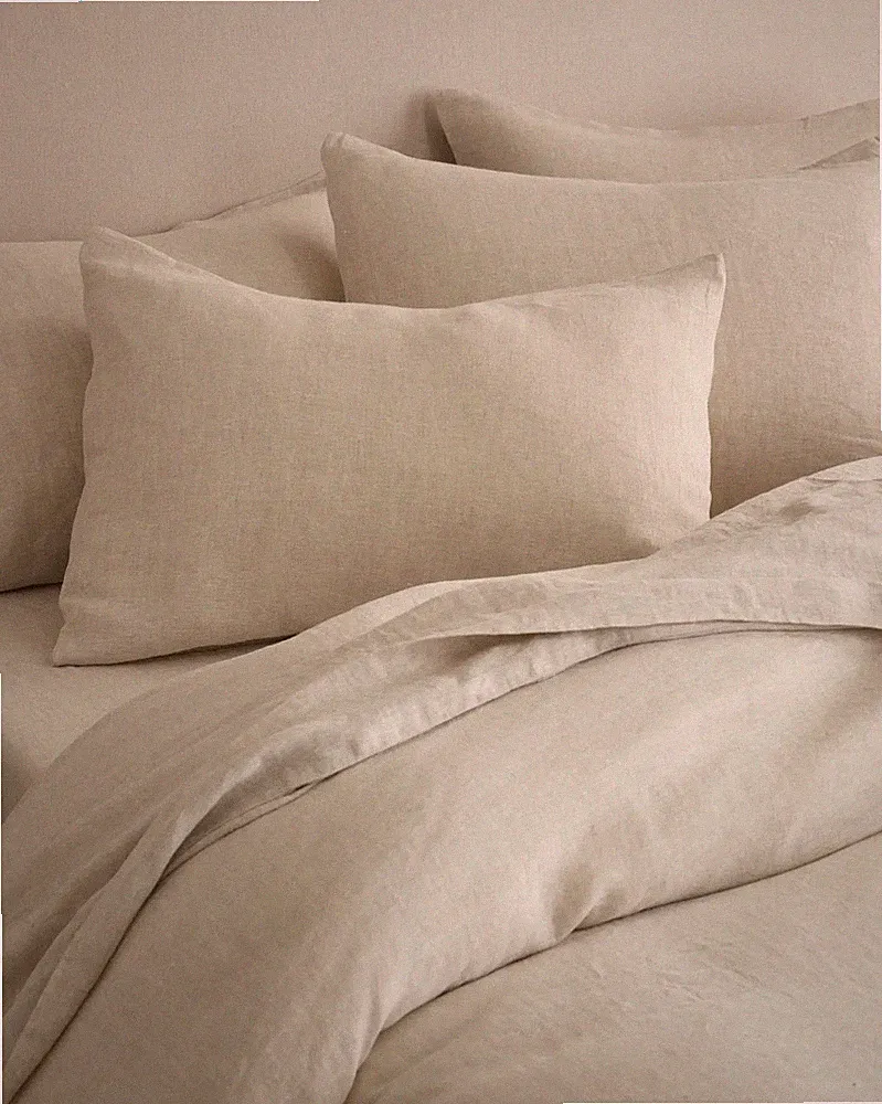 NWOT Quince European Linen Chambray Duvet Cover Set, Cal King, Natural Chambray