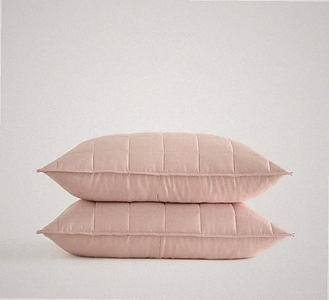 NWOT! Quince Organic Bamboo Set Of 2 Soft Blush Box Shams! KING (S68)