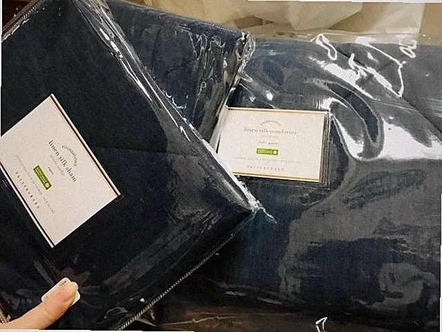 Pottery Barn Linen Silk Diamond Comforter Stormy Blue Queen 2 Euro Shams Quilt