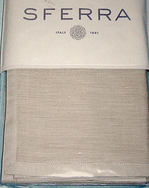 Sferra Opelle Euro Continental Sham (Latte) Cotton Linen Sateen Blend Italy New