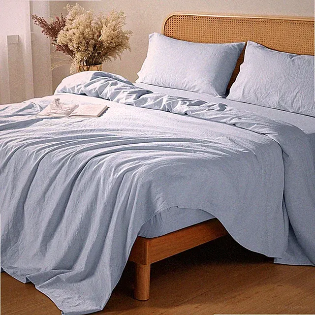 Shilucheng 100% French Linen Sheets Full Bed Breathable Cooling Pure Line