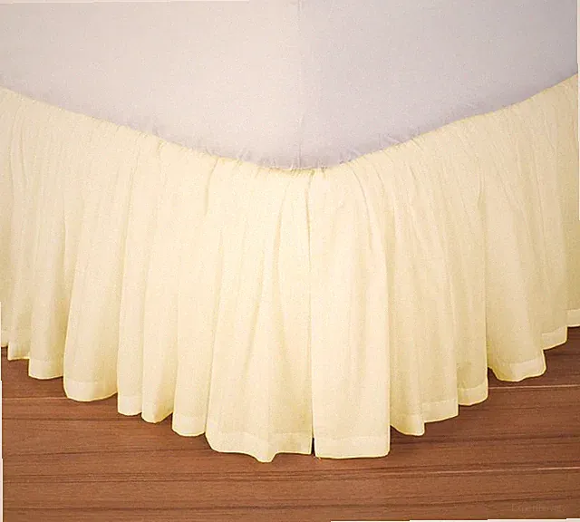 Solid Ivory SPLIT Corner Dust Ruffle Bed Skirt 650 TC Cotton US Bed Size Drop