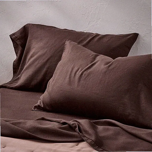 Standard 100% Linen Pillowcases Dark Fig - Casaluna