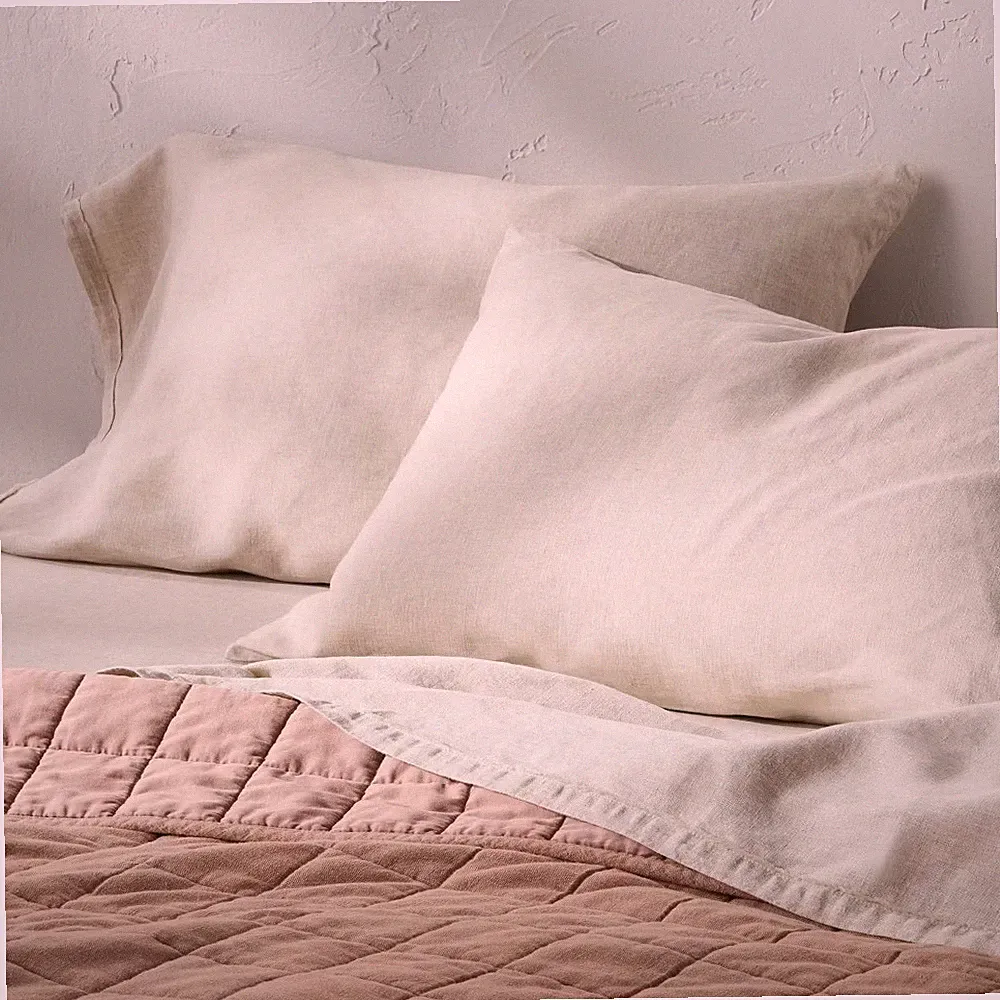 Standard 100% Linen Pillowcases Natural - Casaluna