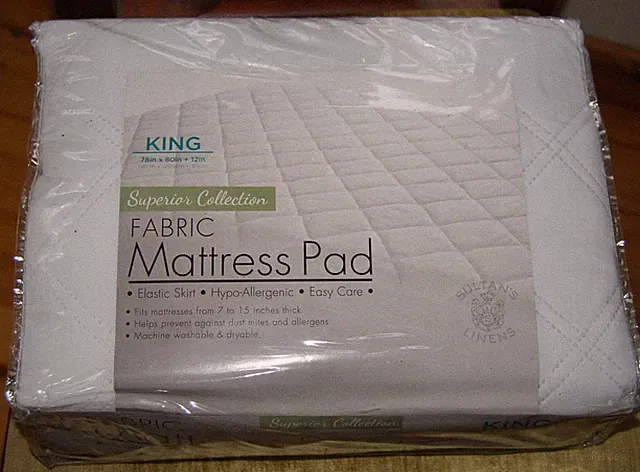 Sultan’s Linens King Fabric Mattress Pad, Hypoallergenic, New
