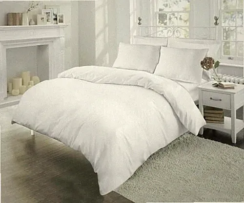 SuperSolid 3PC Duvet Set Egyptian Cotton 600/1000 TC US-Cal-King White Solid
