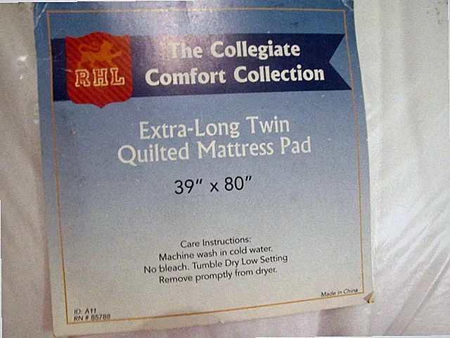 Twin Mattress Pad Extra Long 39 x 80 Residence Hall Linens – Dorm Twin Bed New